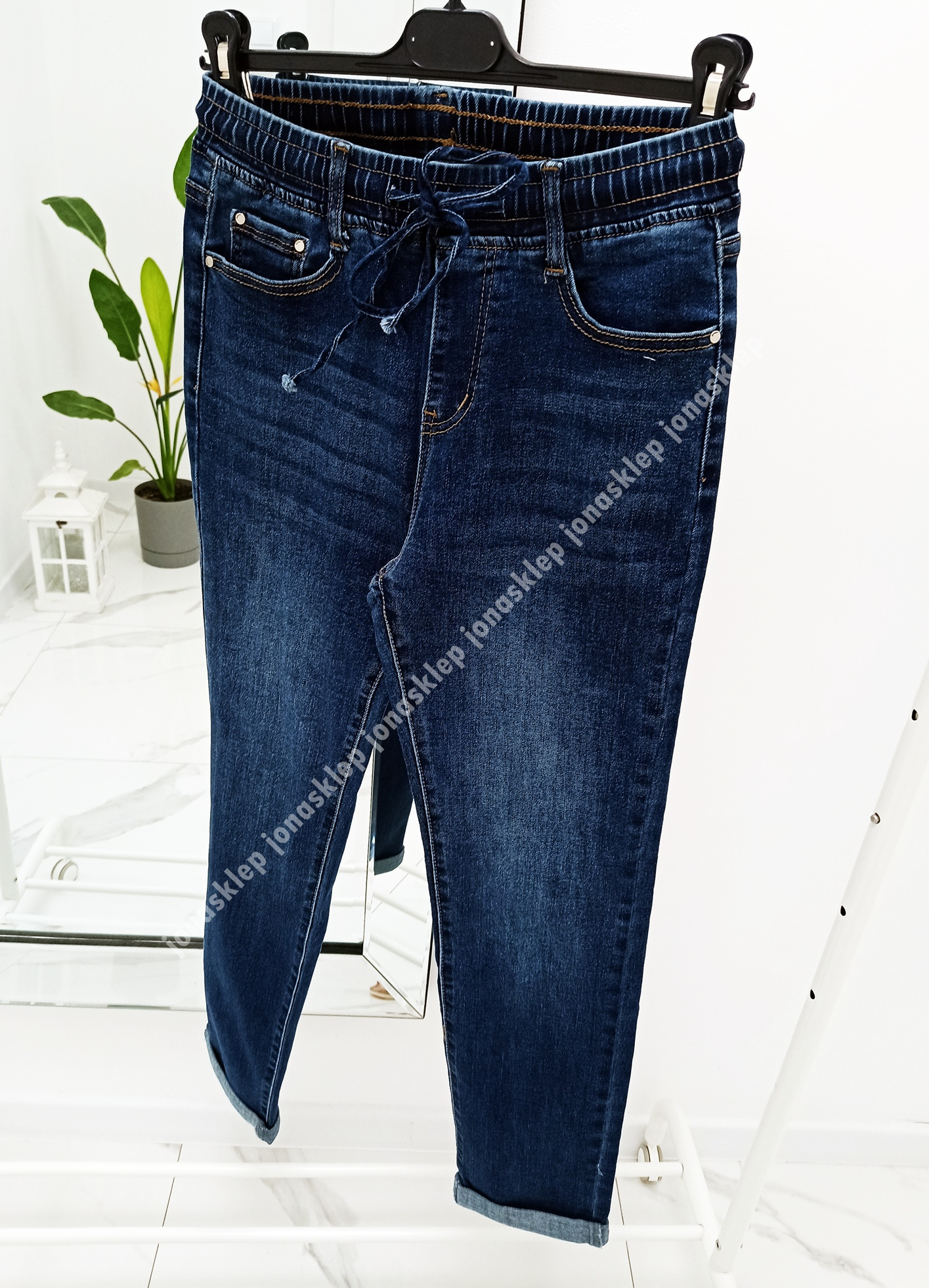 GUMKI dark ściągacz joggery granatowe PLUS SIZE