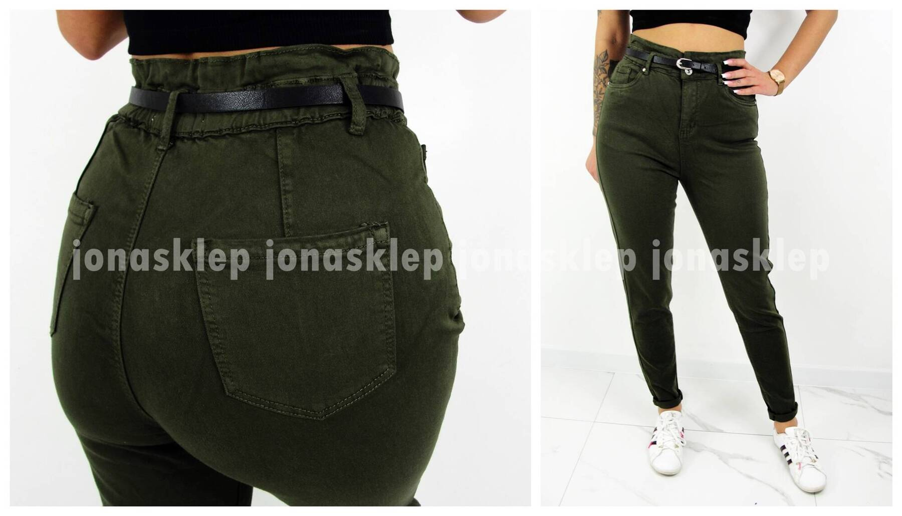 KHAKI JEANS falbanka new look LUŹNE