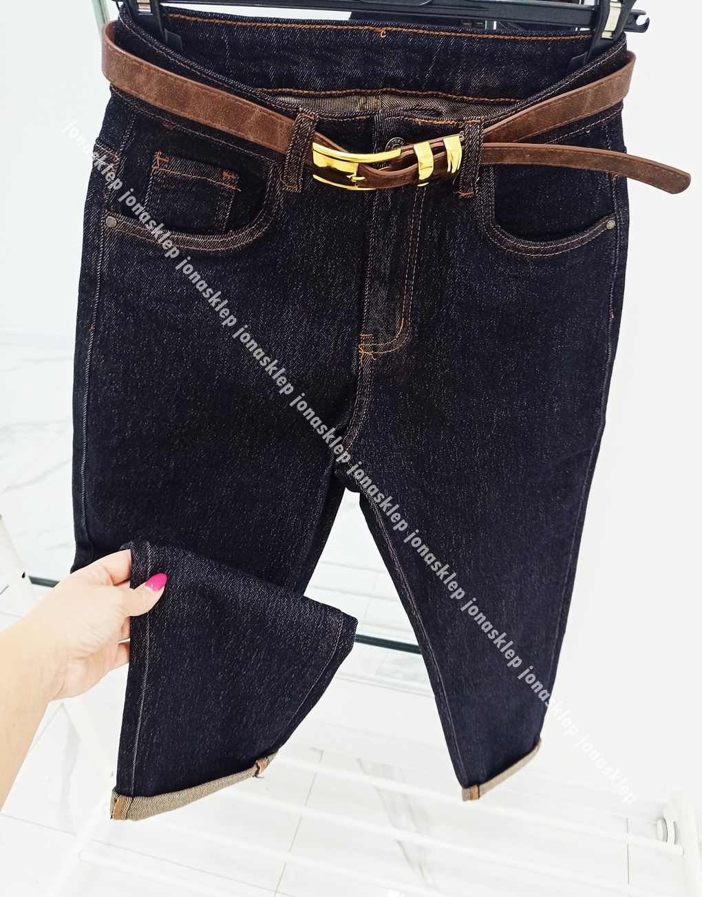 Ciemne spodnie MOM FIT dark PLUS SIZE 