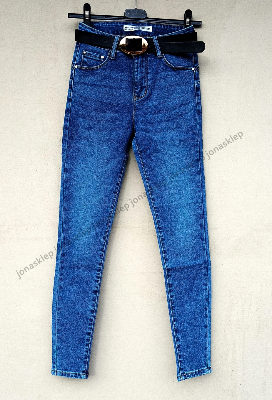 Premium classic jeansy DAMSKIE rurki push up blue