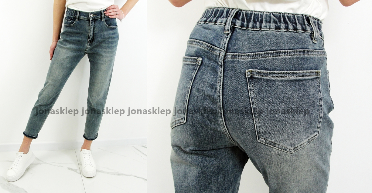 SLOUCHY JEANS gumka w pasie VINTAGE LUŹNE 