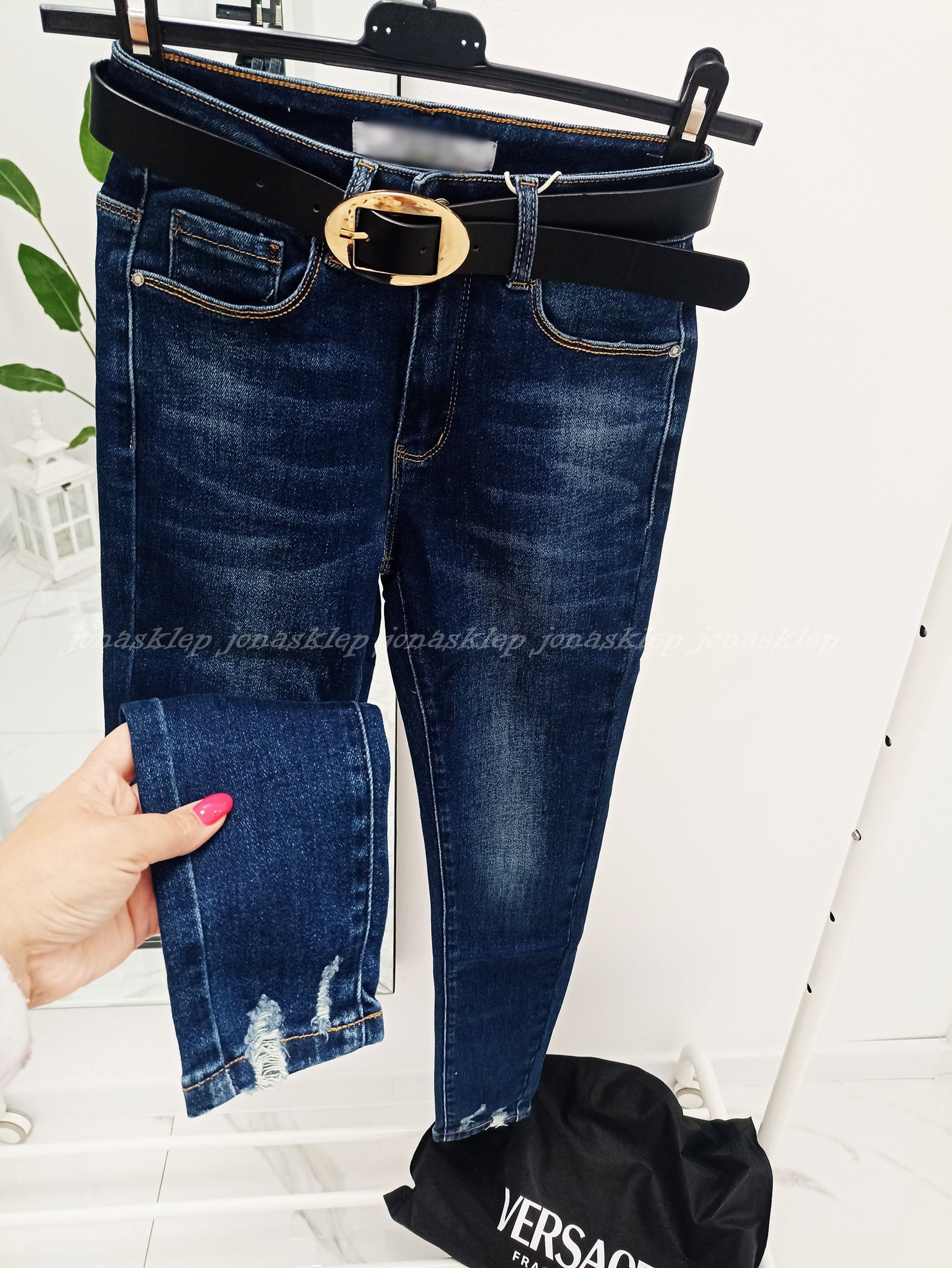 Dark jeans classic jeansy DAMSKIE rurki przetarcia