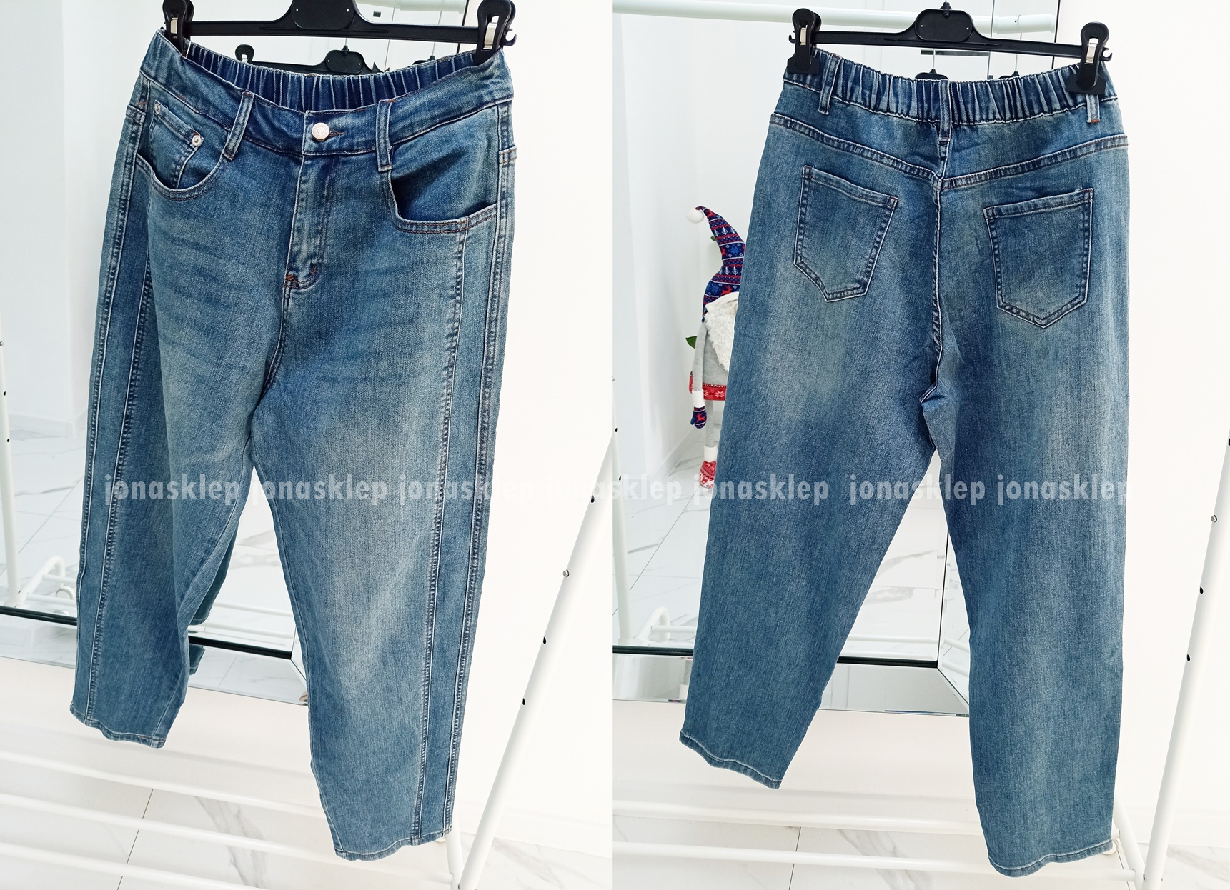 BALLON JEANS BLUE vintage new look LUŹNE przeszycia