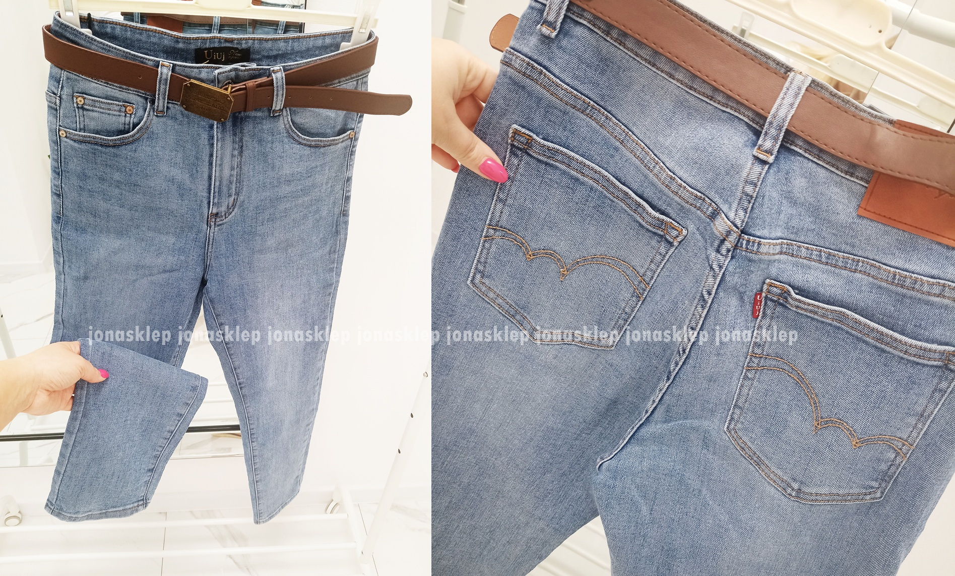 JASNE mom fit casual baggy PLUS SIZE pasek