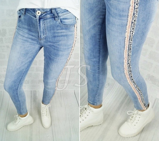 BOHO STRIPE rurki pastelowy lampas SLIM FIT