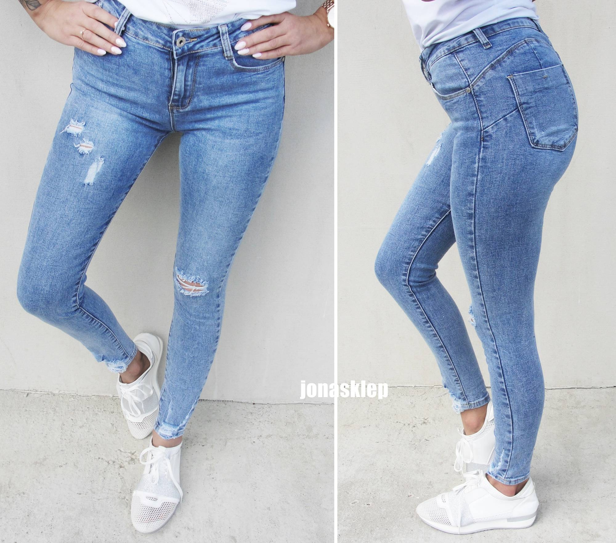 VOGA SKINNY JEANS przetarcia pazurki