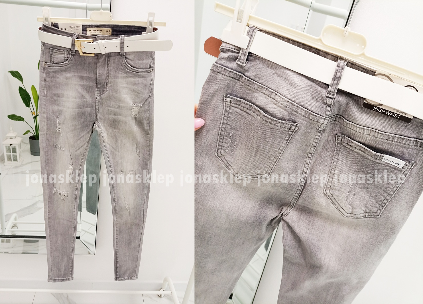 Premium classic jeans PUSH UP rurki przetarcia