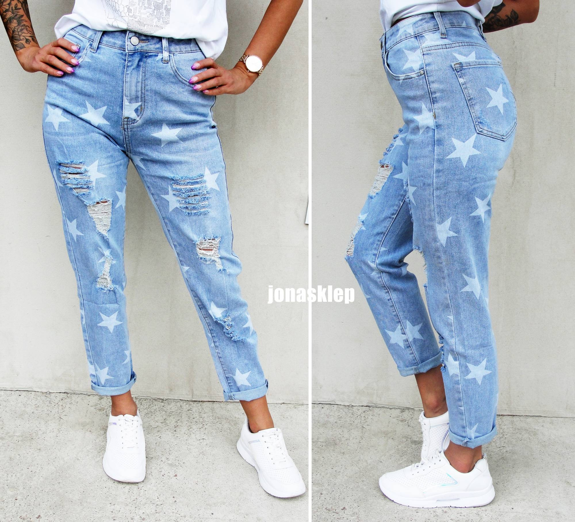 Baggy STAR JEANS dziury HOT