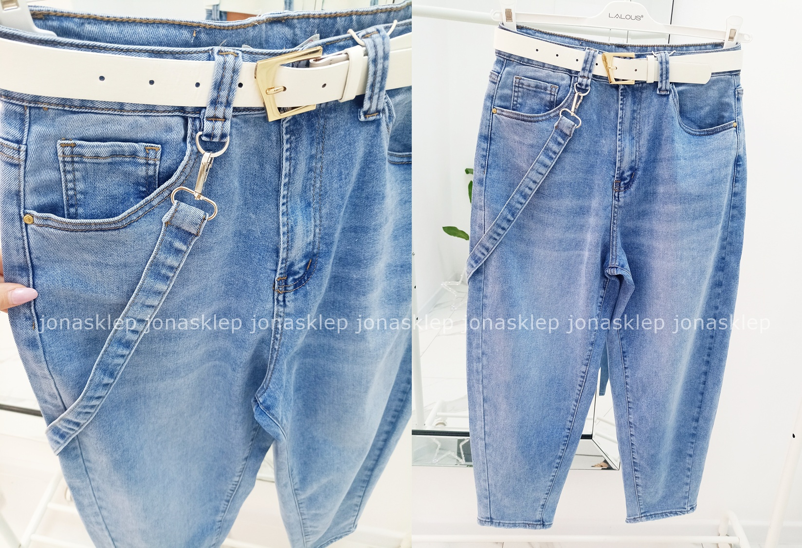 BALLON mom fit casual blue SZELKI PLUS SIZE