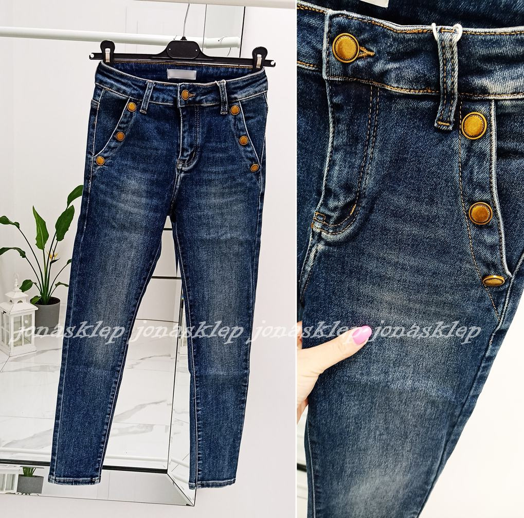 DARK RURKI jeans SLIM FIT guziki BUTTON