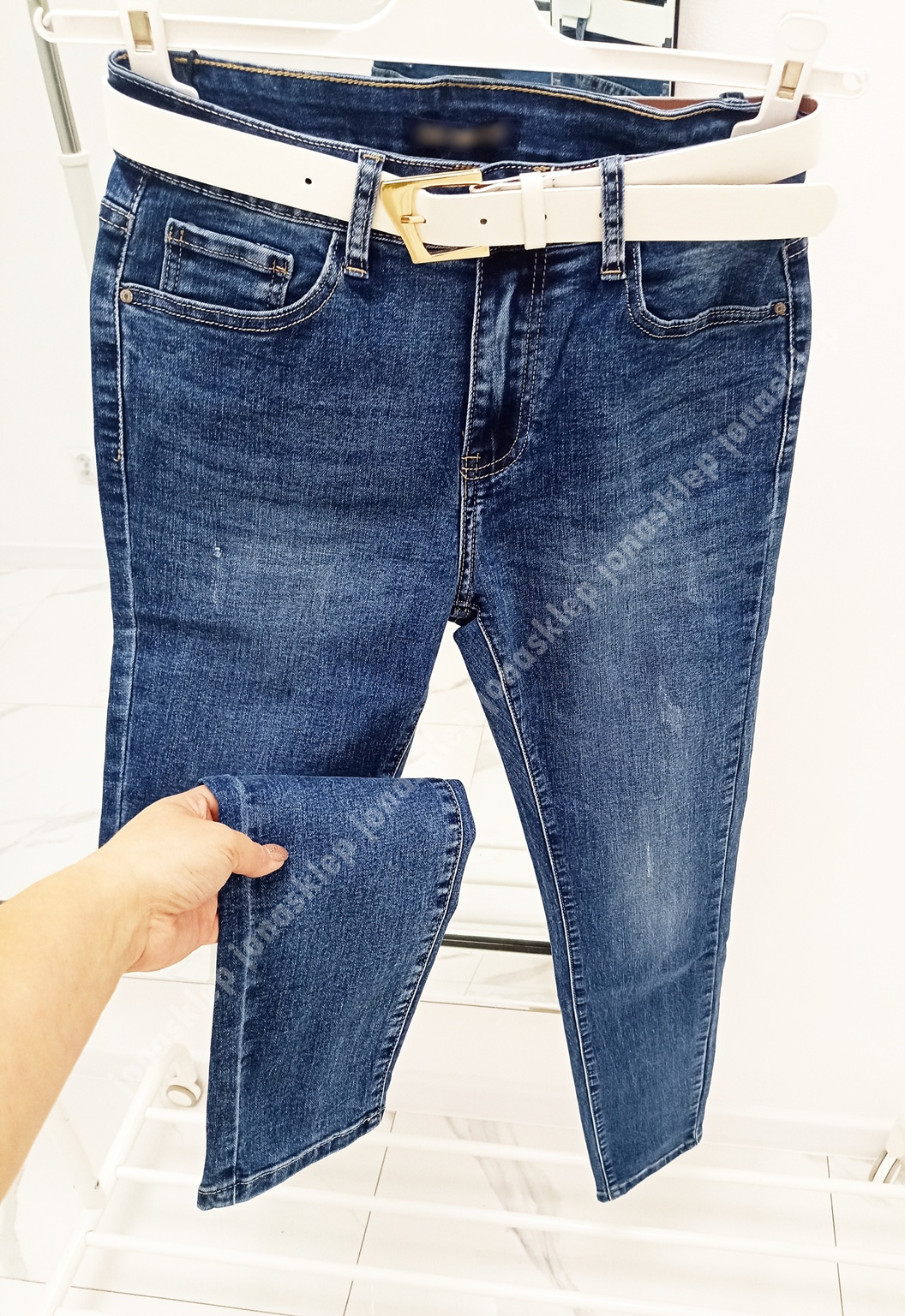 Jeansy DAMSKIE rurki new look blue PLUS SIZE