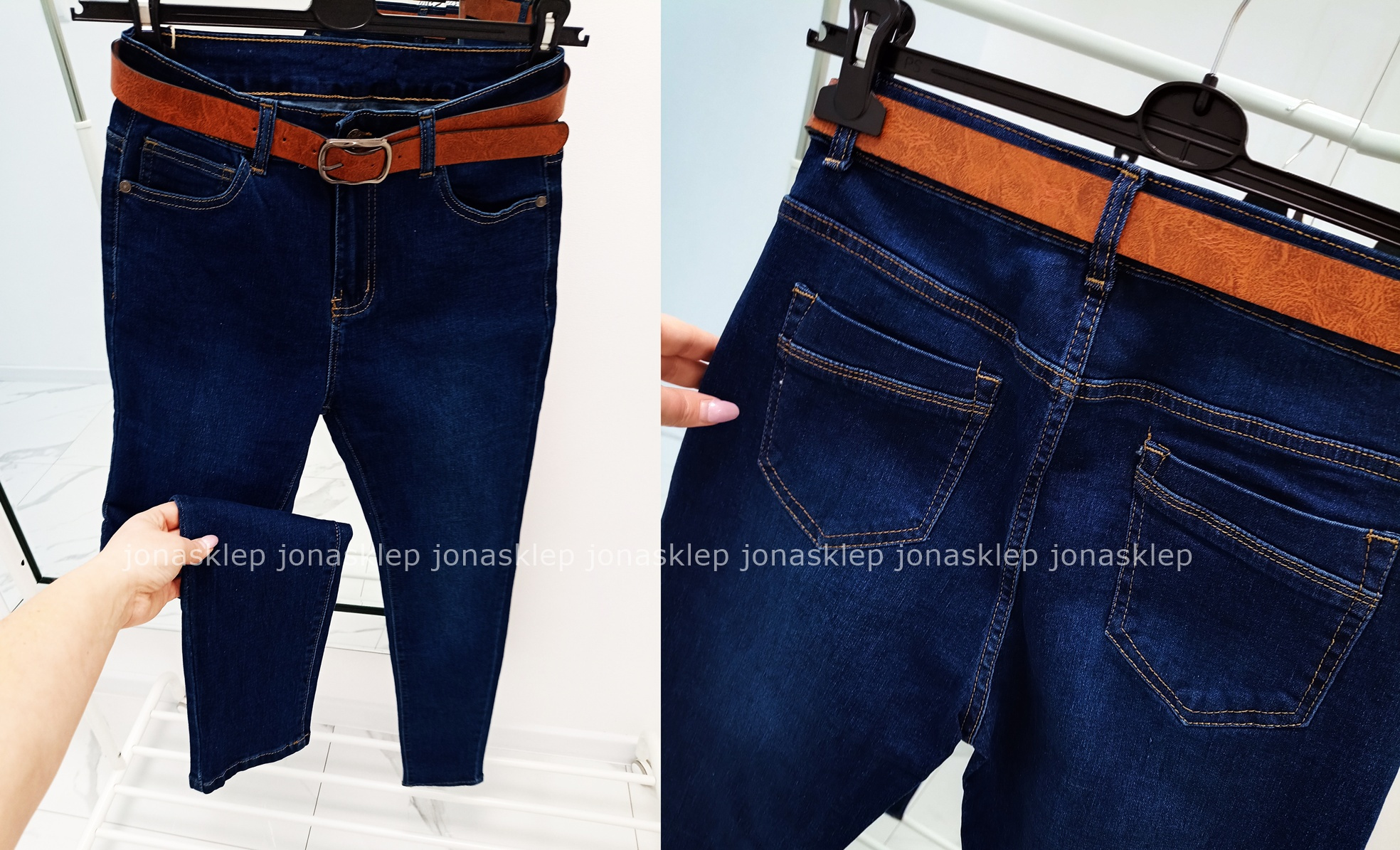 Ciemne spodnie SLIM FIT dark  push up PLUS SIZE 