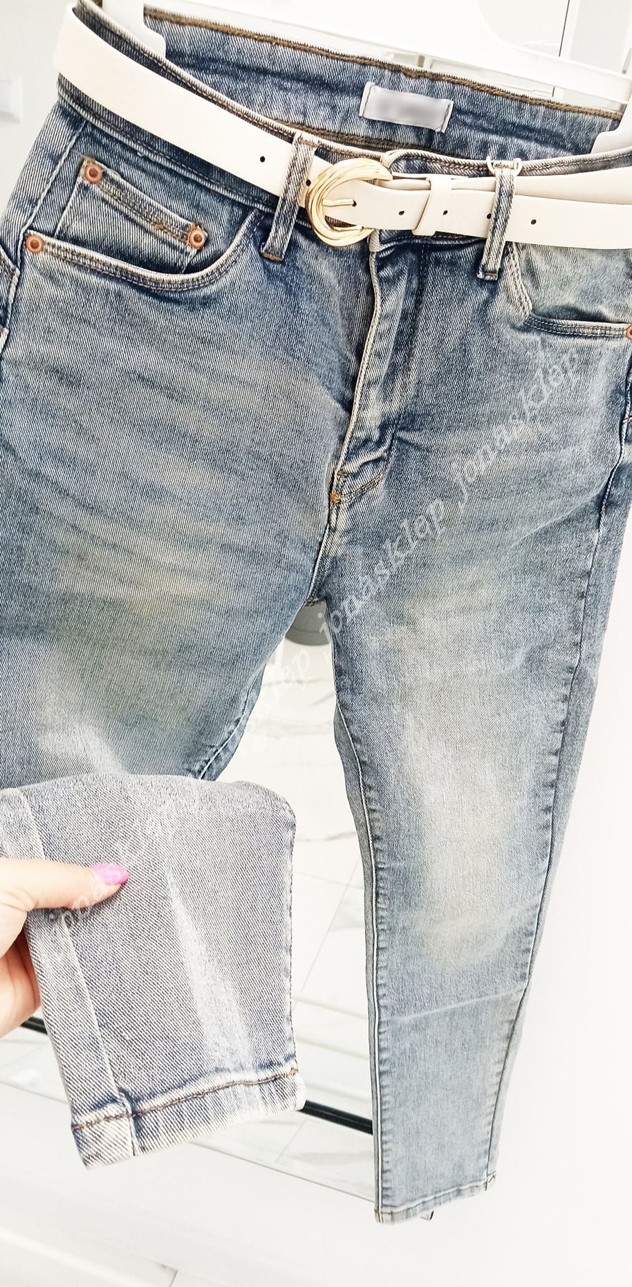 Jeansy damskie PUSH UP casual jasne PLUS SIZE