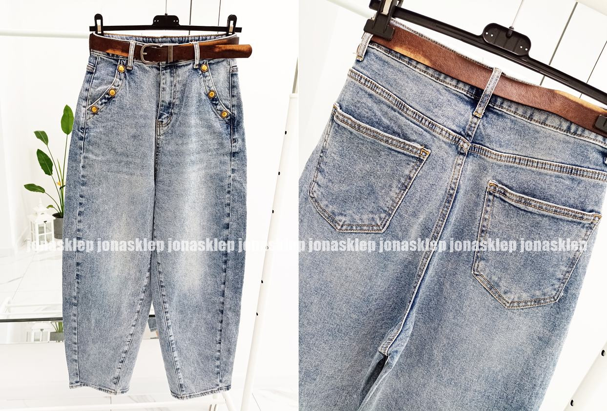 BALLON JEANS dżety vintage new look LUŹNE pasek