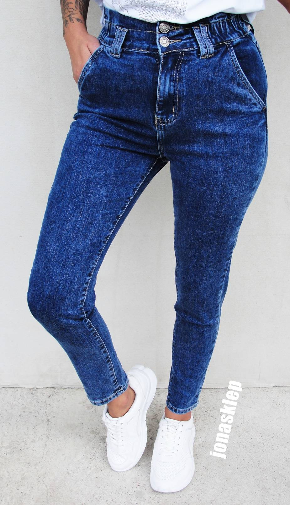 VINTAGE blue JEANS falbanka new look LUŹNE