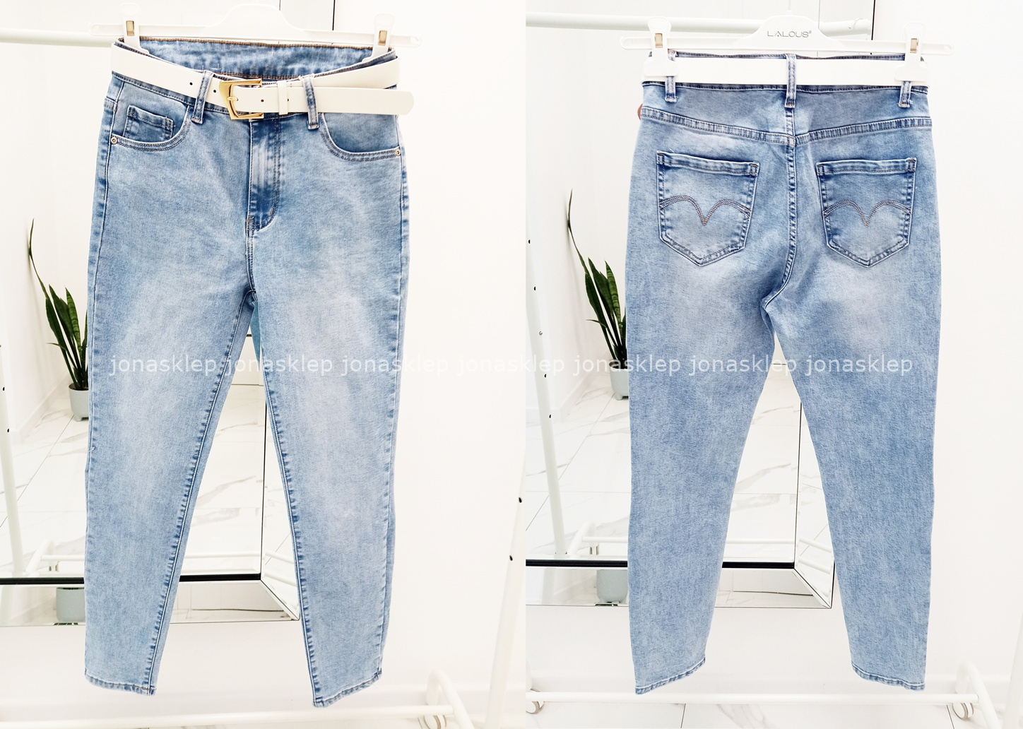 Jeansy damskie PUSH UP JASNE PLUS SIZE