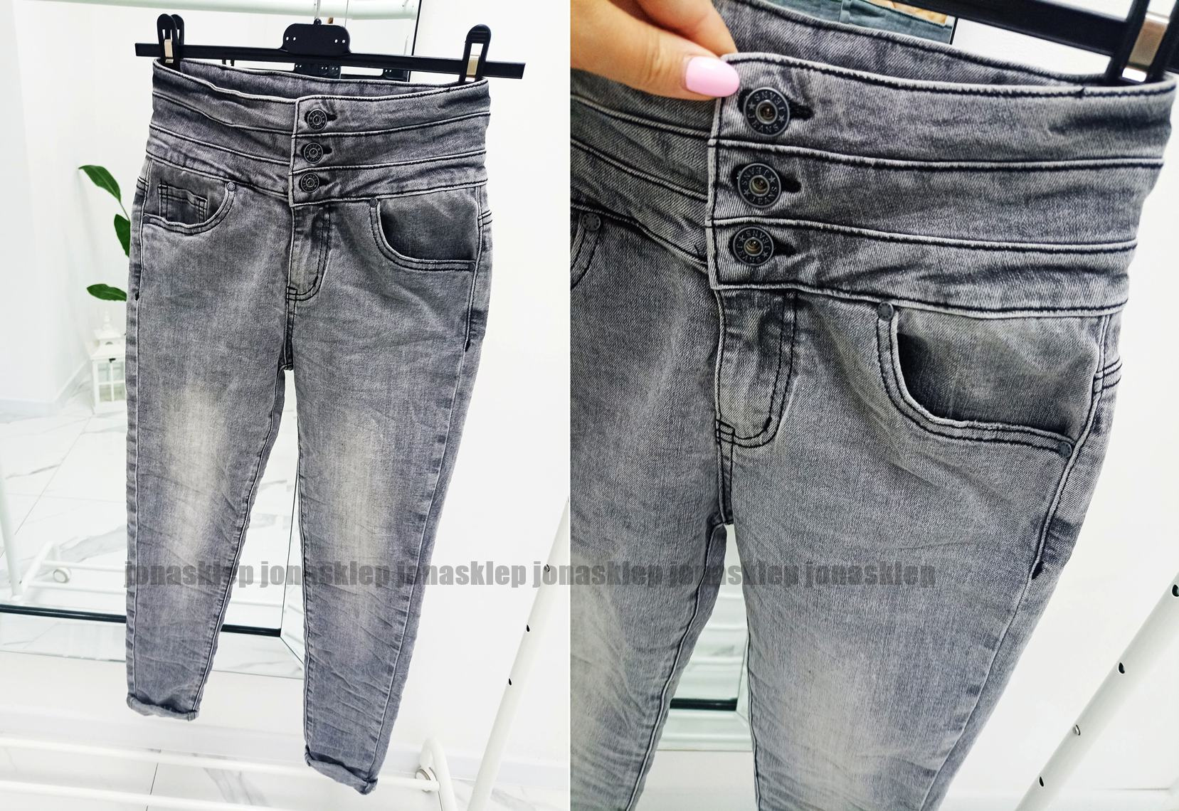 NEW zdobienia JEANS PUSH UP pas gray