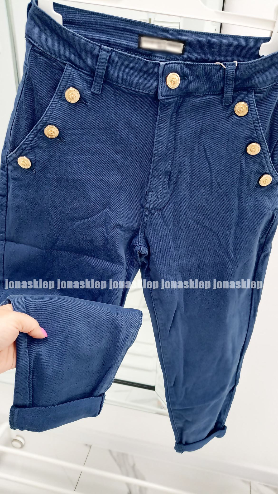 BLUE RURKI jeans SLIM FIT guziki BUTTON plus size