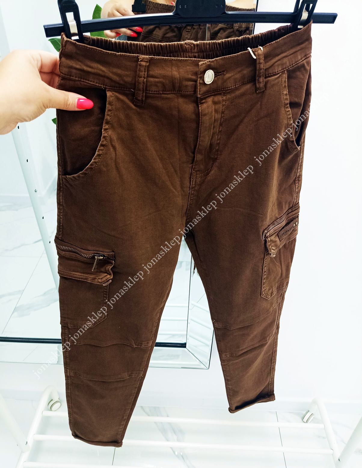 NEW STYLE bojówki CZEKOLADOWE brown gumka