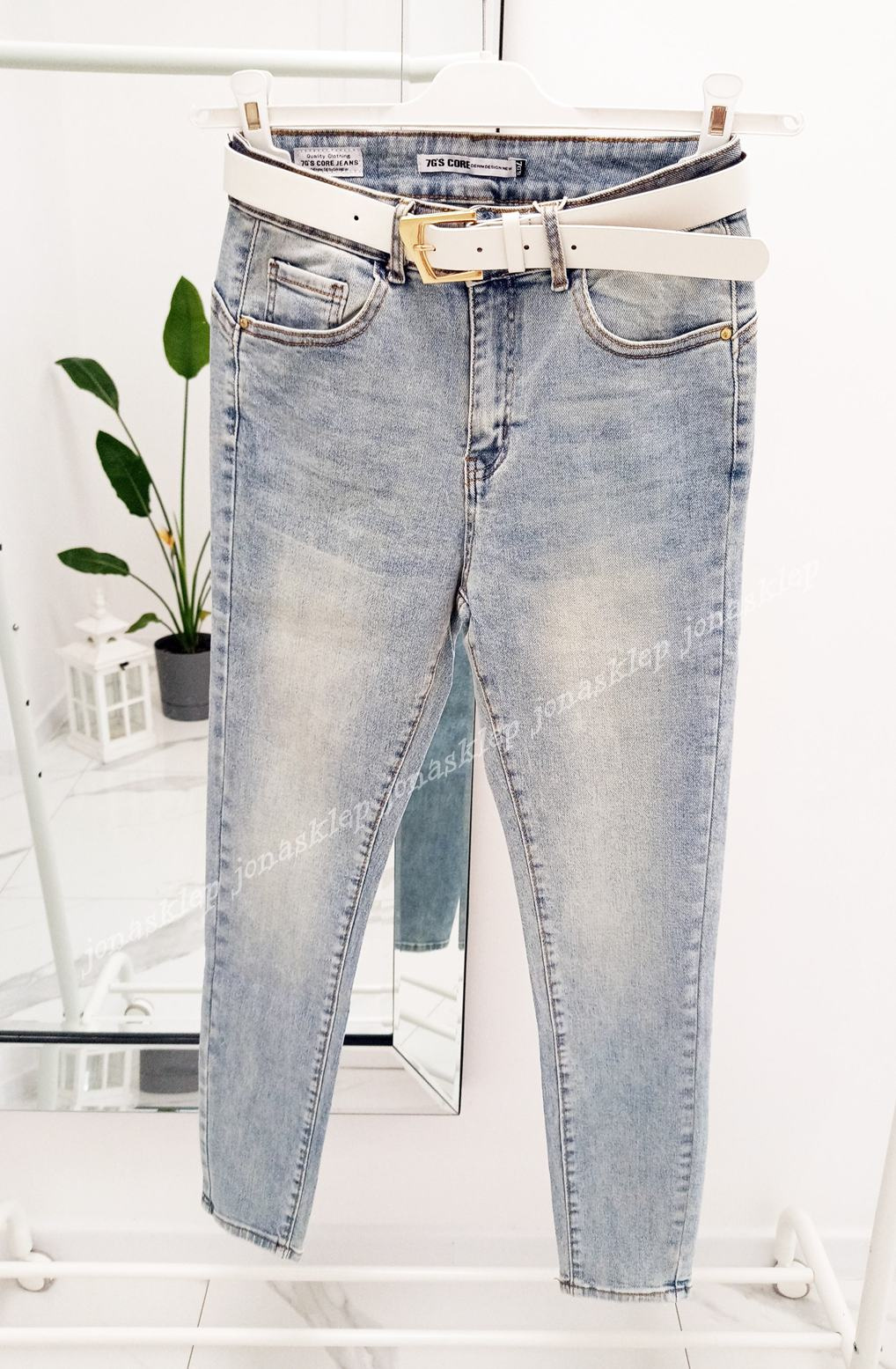 Jeansy Life's  jasne classic slim push up PLUS SIZE