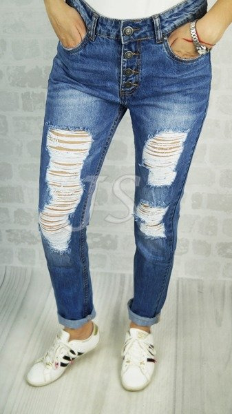 JEANS HOLES boyfriend dziury BUTTON