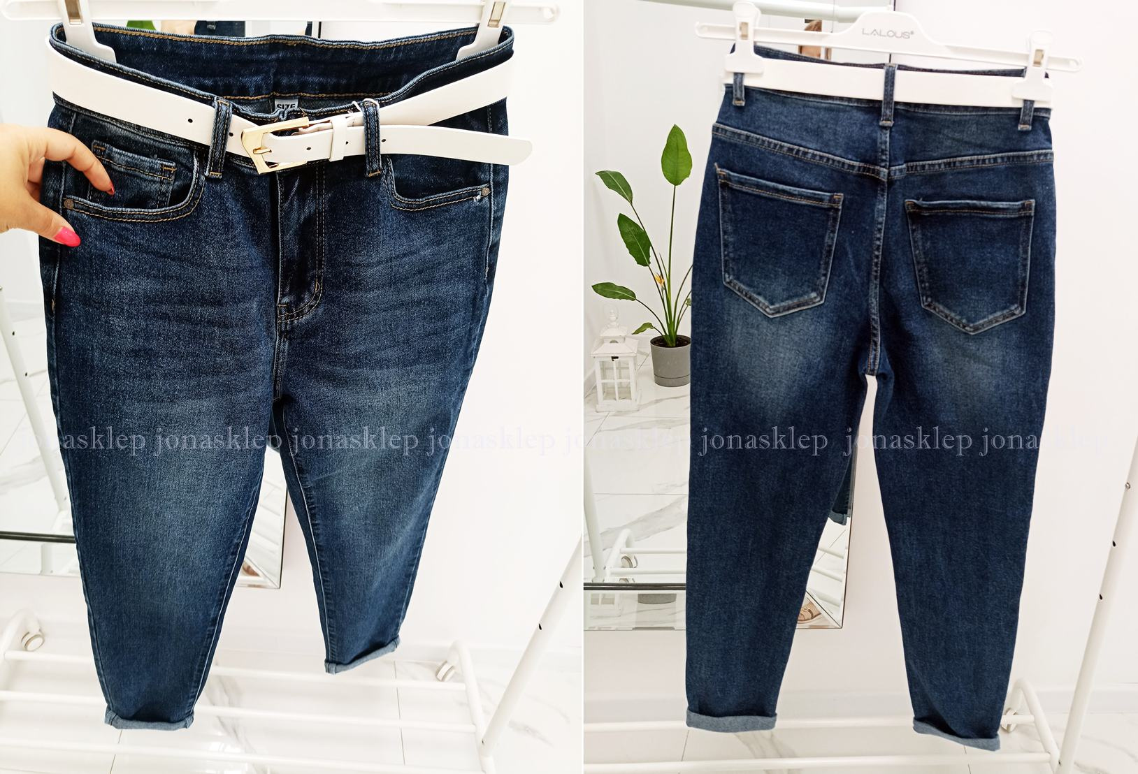 MAYBE mom fit casual ciemne baggy PLUS SIZE