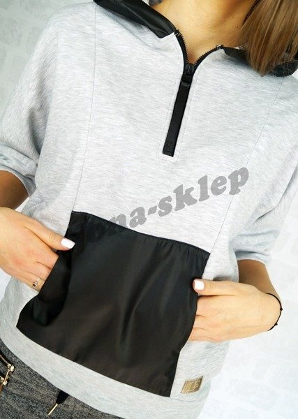 CASUAL BLUZA Z KIESZONKĄ gray