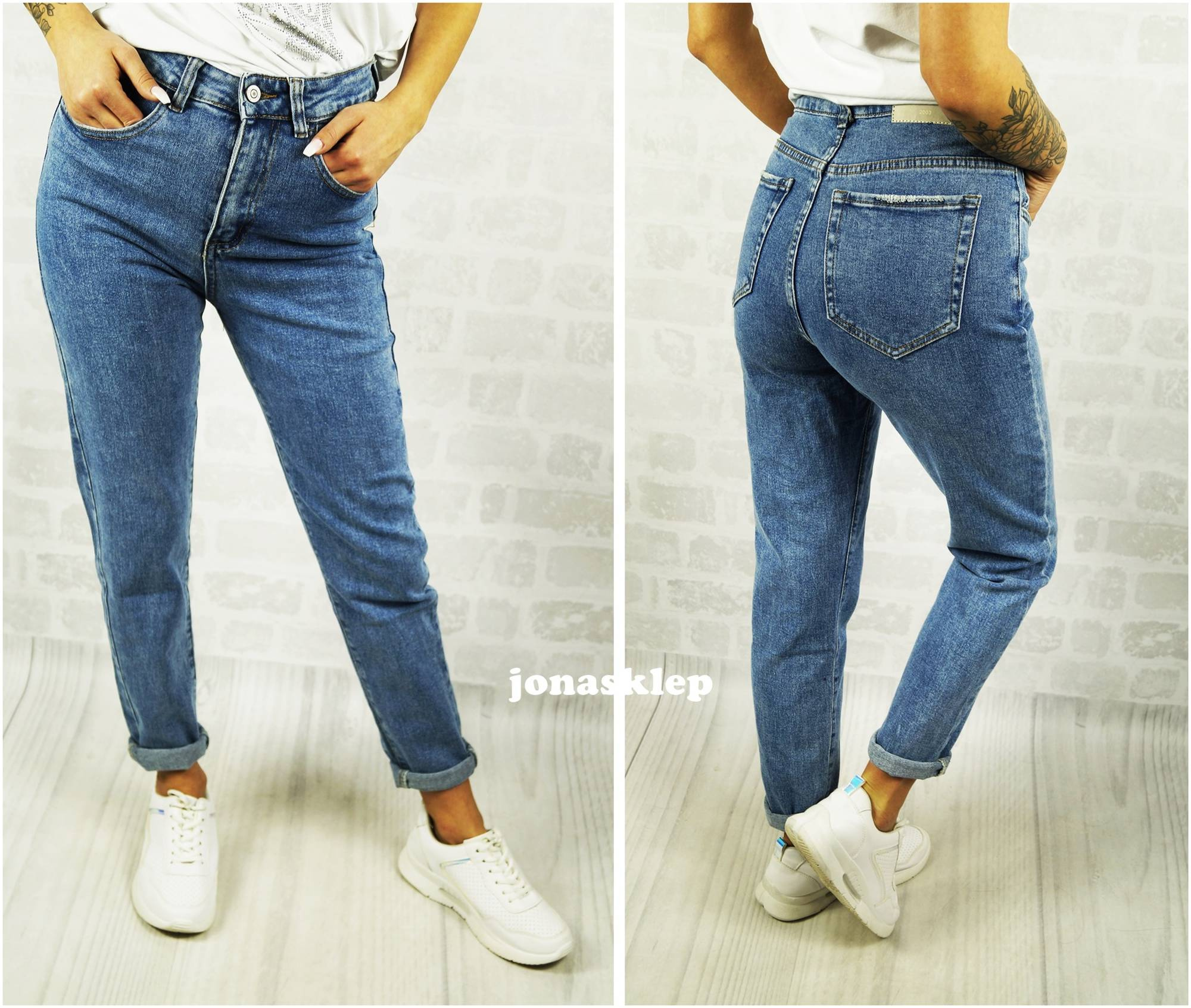 new BAGGY MOM HOT LOOK blue ELASTIC