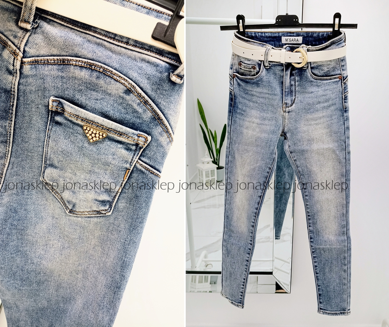 Jeansy damskie PUSH UP casual jasne
