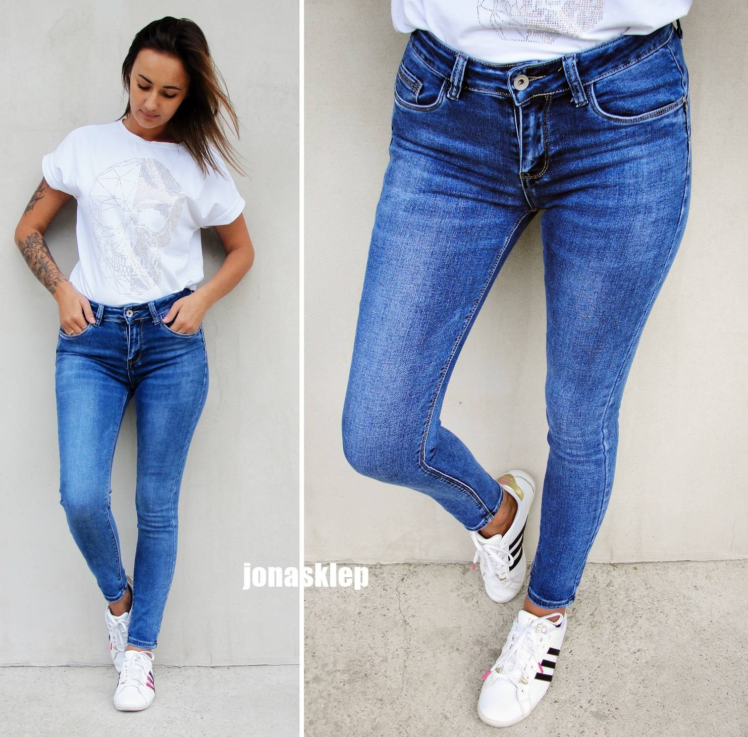 Blue classic jeans PUSH UP rurki slim fit