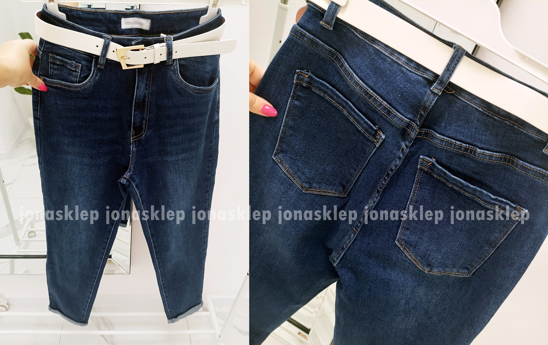 MAYBE mom fit casual ciemne baggy PLUS SIZE