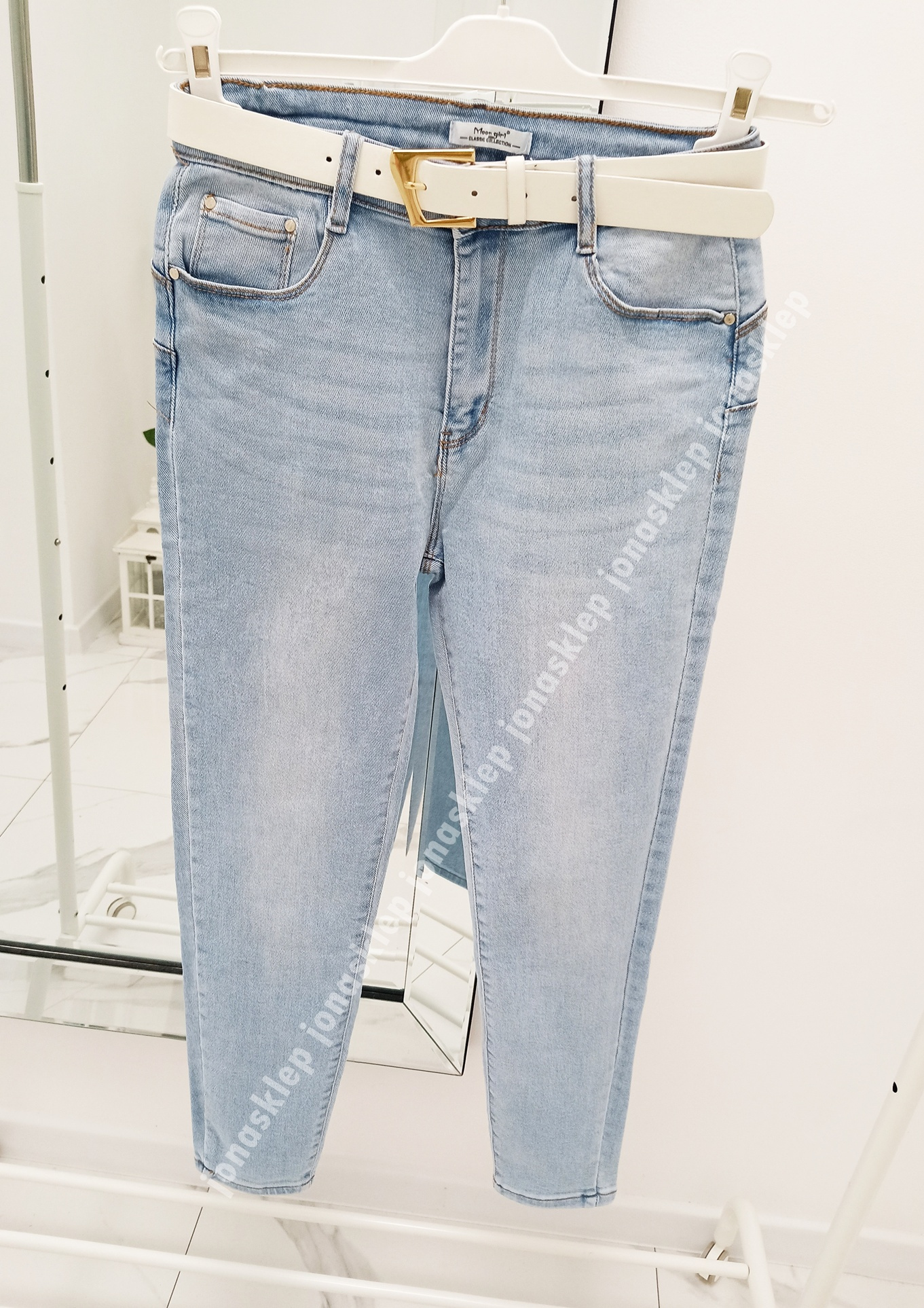 Jeansy damskie PUSH UP casual jasne PLUS SIZE