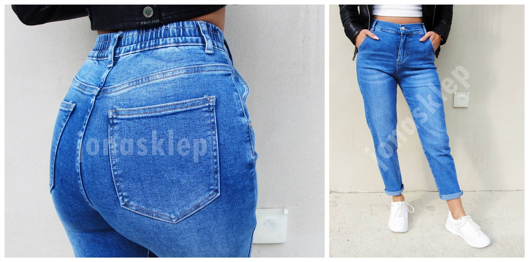 Casualowe jeansy z gumką CARMEN ściągacz