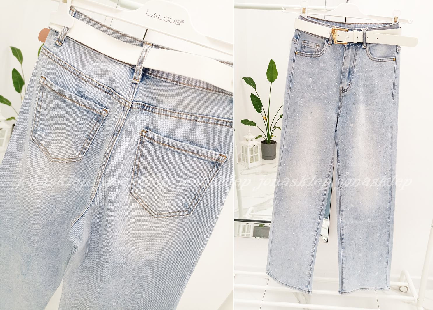 LOOSE FIT z cyrkoniami JASNE szerokie shine