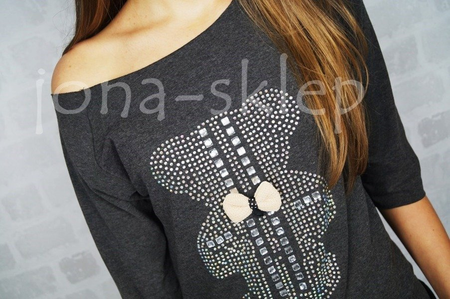 ORIGINAL bluzka cyrkonie MIŚ SHINE BOW