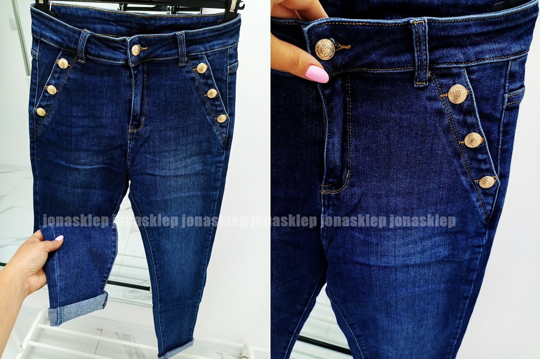 DARK RURKI jeans SLIM FIT guziki BUTTON plus size