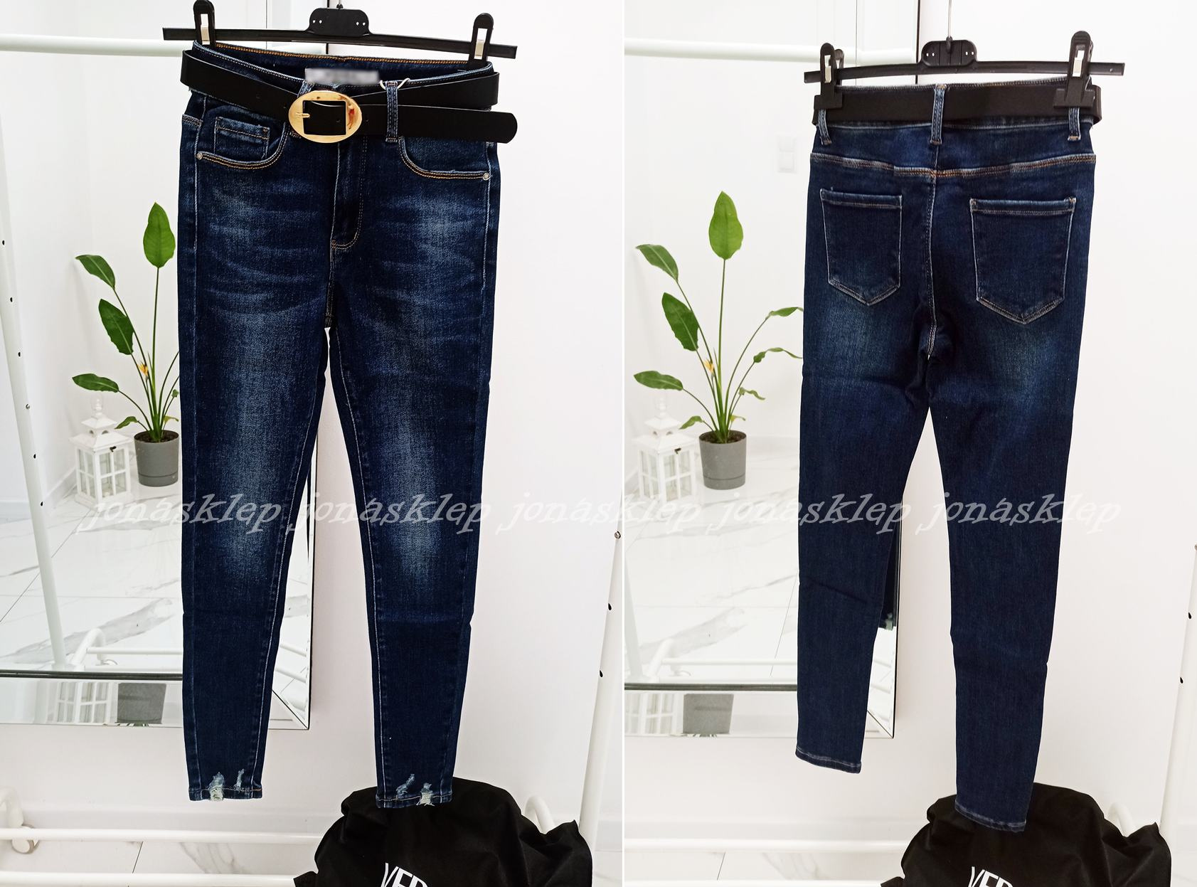 Dark jeans classic jeansy DAMSKIE rurki przetarcia
