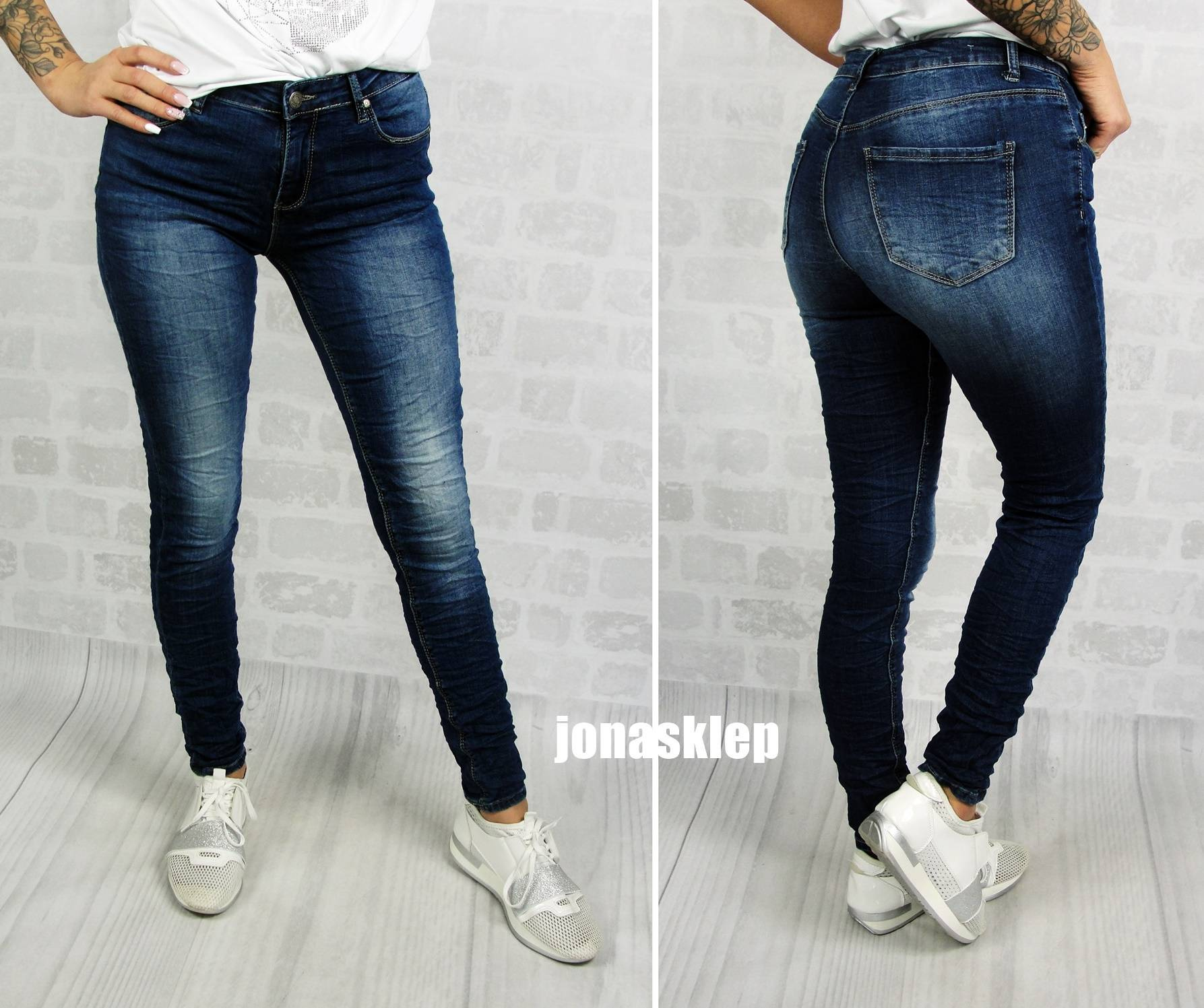 Push up jeans KLASYCZNE ciemne RURKI