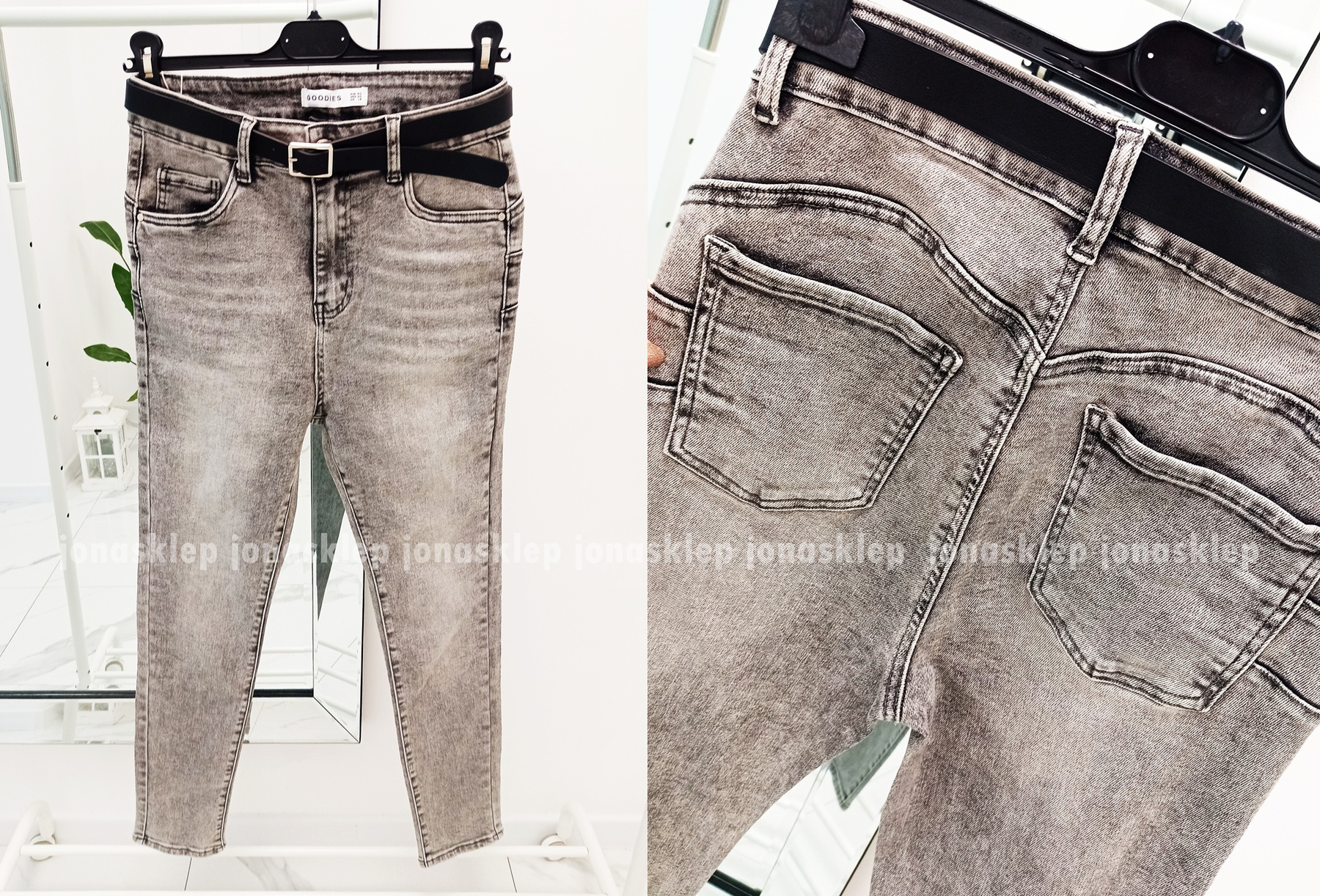 Jeansy Life's jasne szare GRAY VINTAGE push up PLUS SIZE