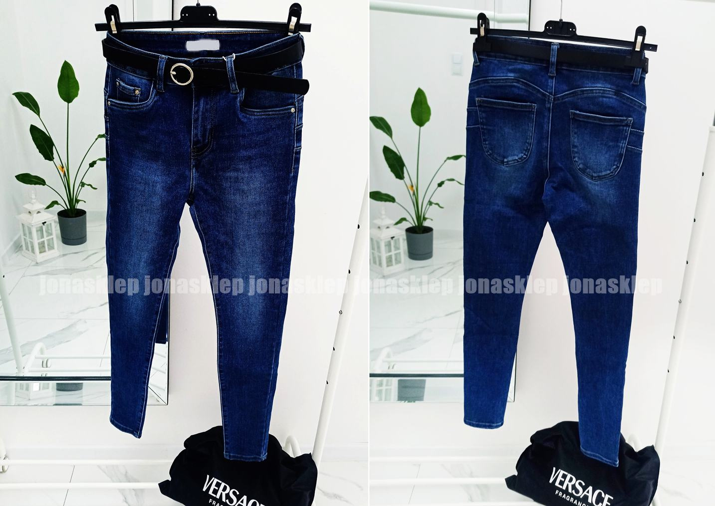 PUSH UP jeans classic jeansy DAMSKIE rurki ciemne