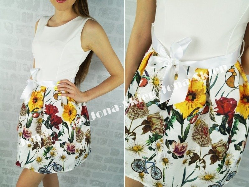 ELEGANCE sukienka w kwiaty bike