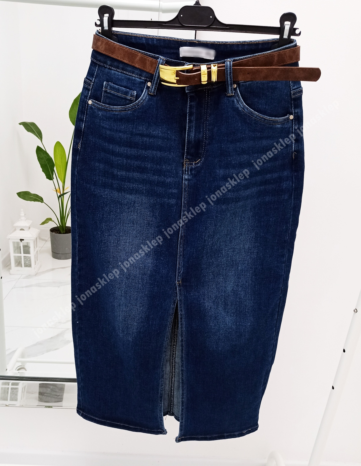 Elegancka jeans Spódnica MAXI MIDI rozporek PLUS SIZE