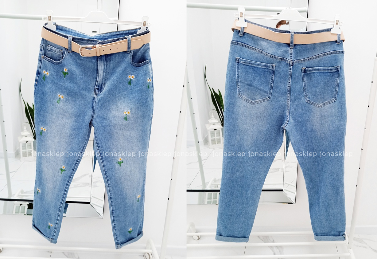 FLOWERS mom fit casual JASNE HAFT PLUS SIZE