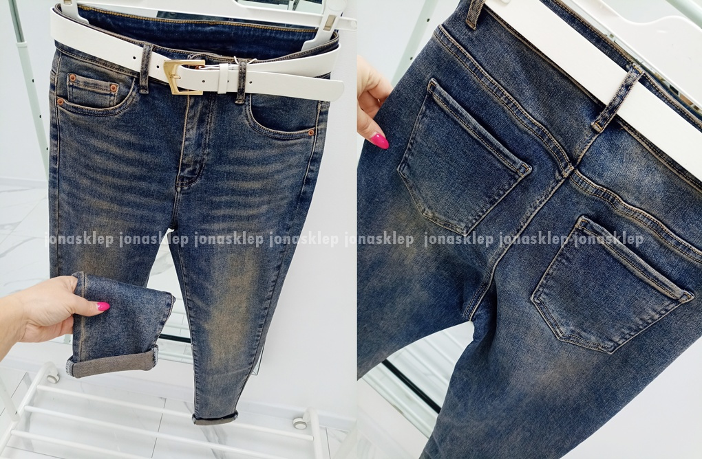 MOM JEANS casual blue dark PLUS SIZE