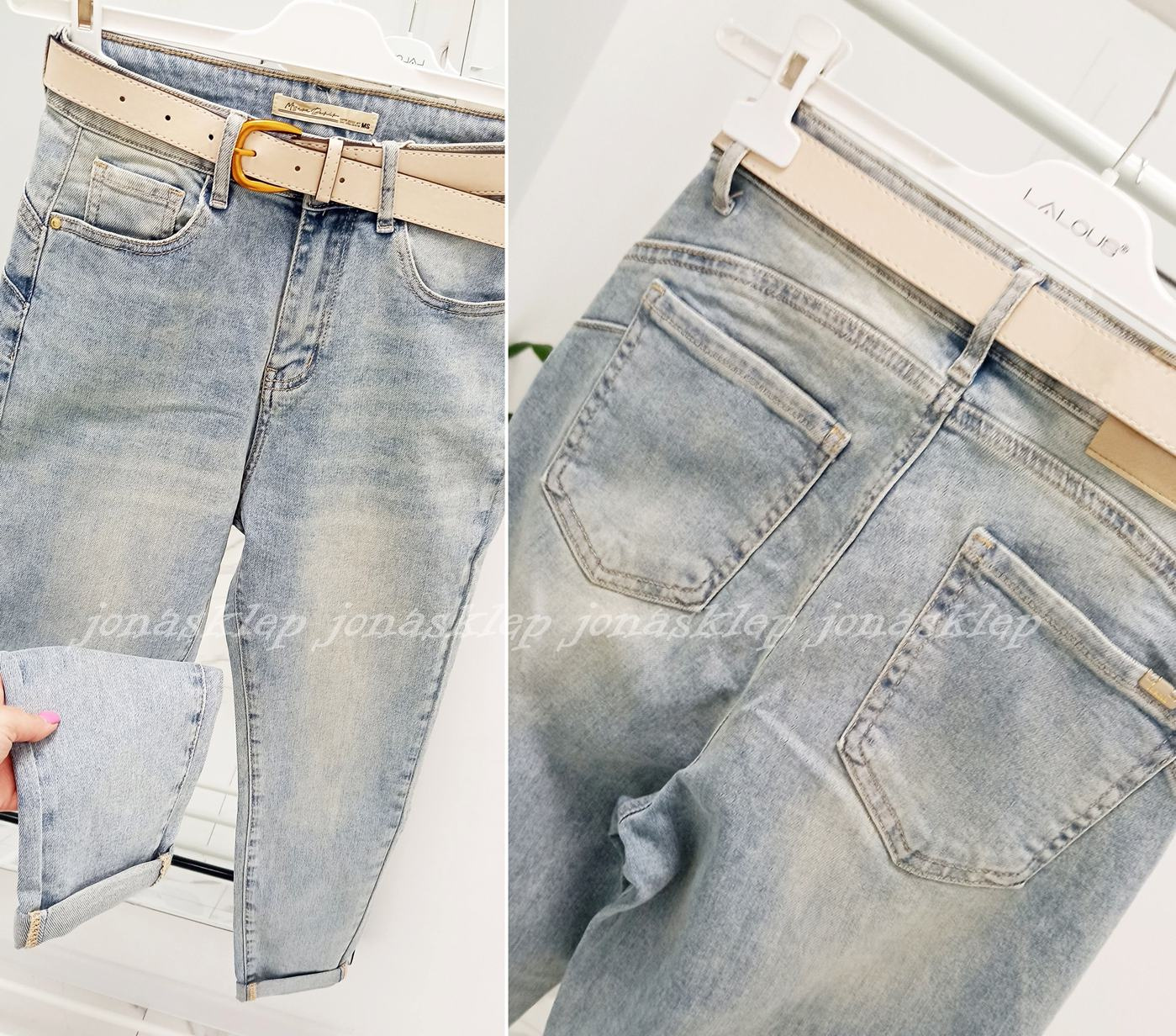 JASNE mom fit casual jeans new look baggy pasek 