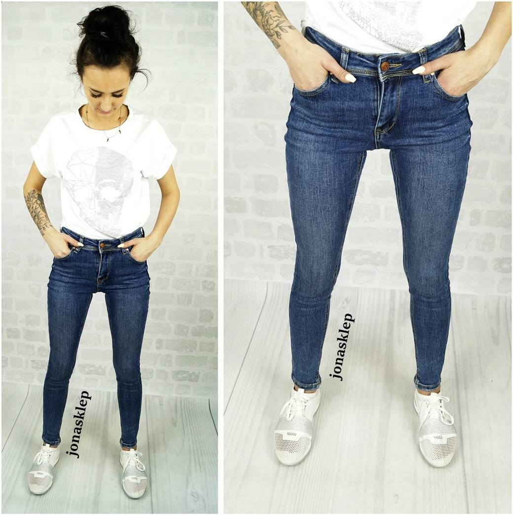 Classic jeans KLASYCZNE ciemne RURKI skinny lau