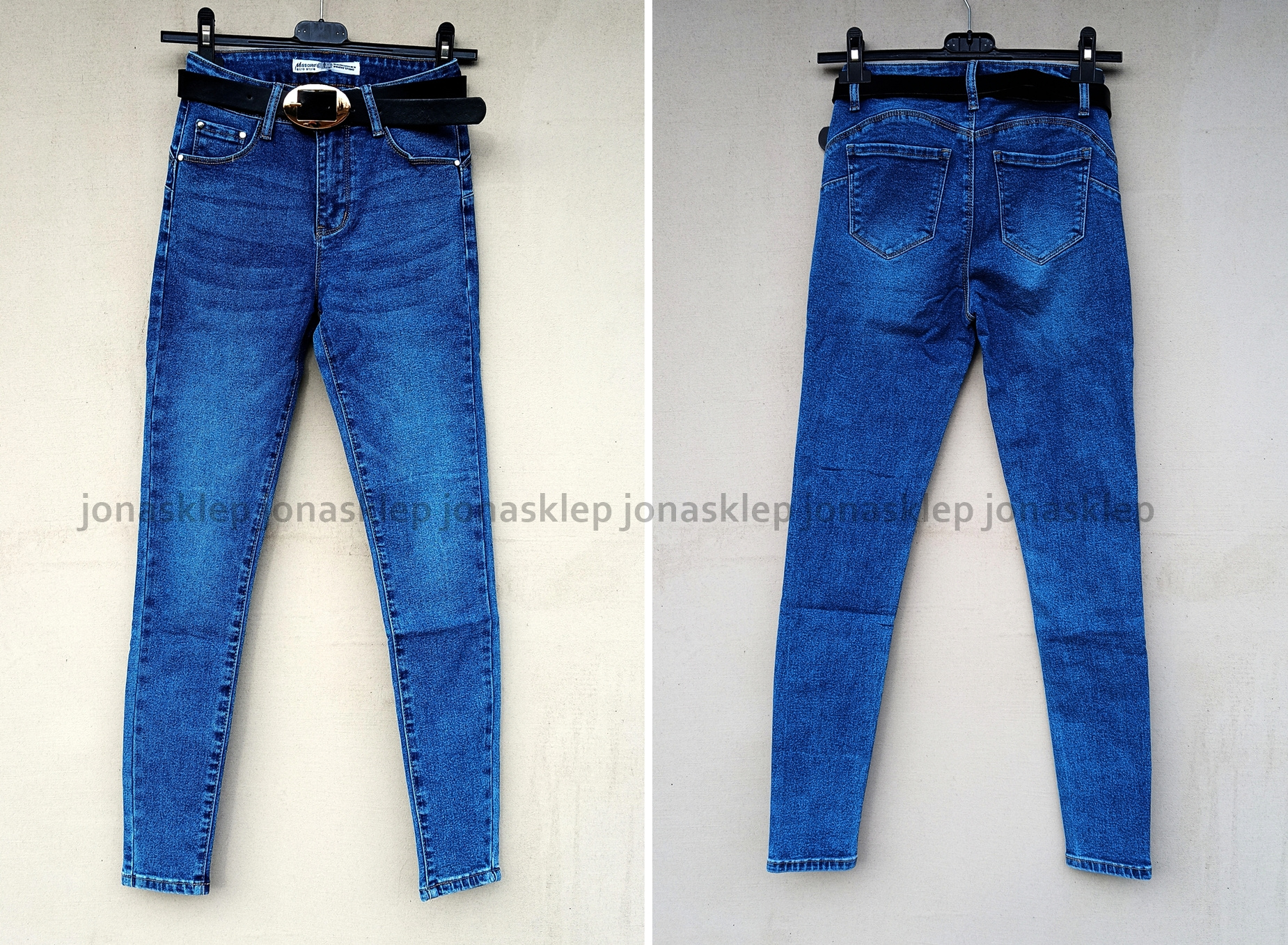 Premium classic jeansy DAMSKIE rurki push up blue