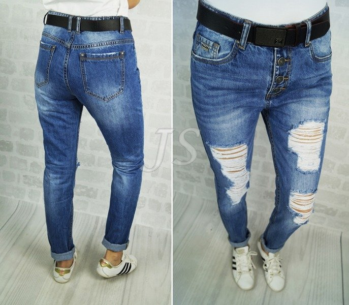 JEANS HOLES boyfriend dziury BUTTON
