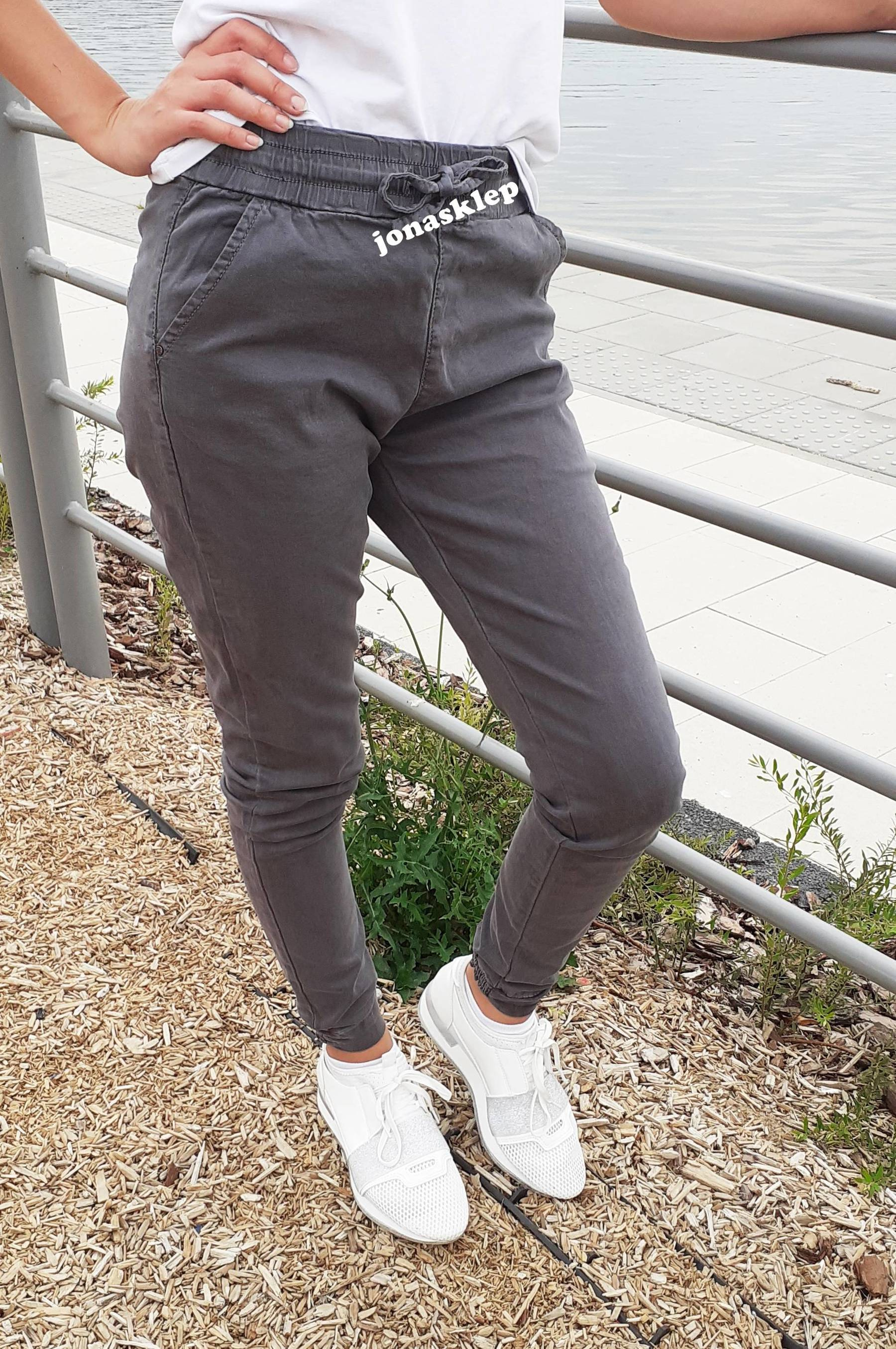 GUMKI gray ściągacz joggery szare