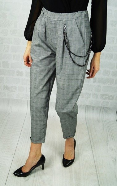 ELEGANCKIE CHINOSY W KRATĘ ZAWIESZKA